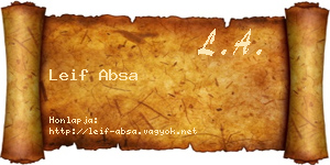 Leif Absa névjegykártya